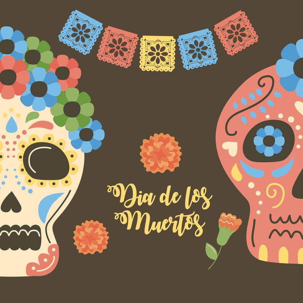 dia de muertos invitacion mexicana vector