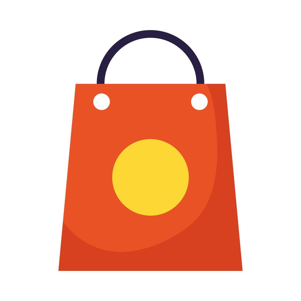 Asa de la bolsa de compras icono aislado vector