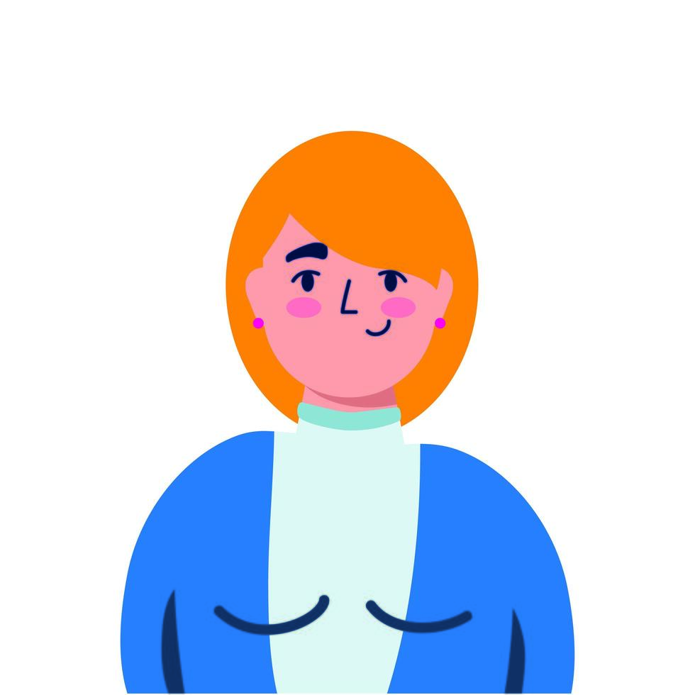 icono de personaje de avatar femenino de mujer vector