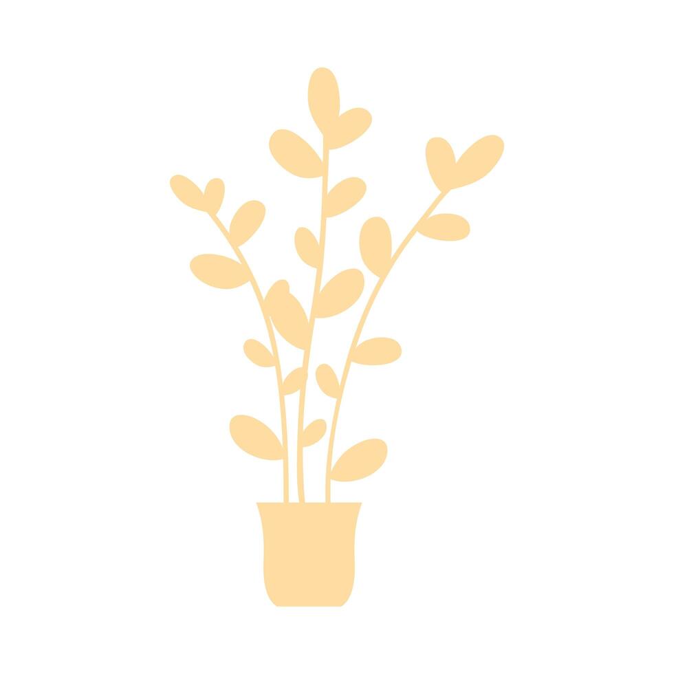 Isolated plant inside pot vector design