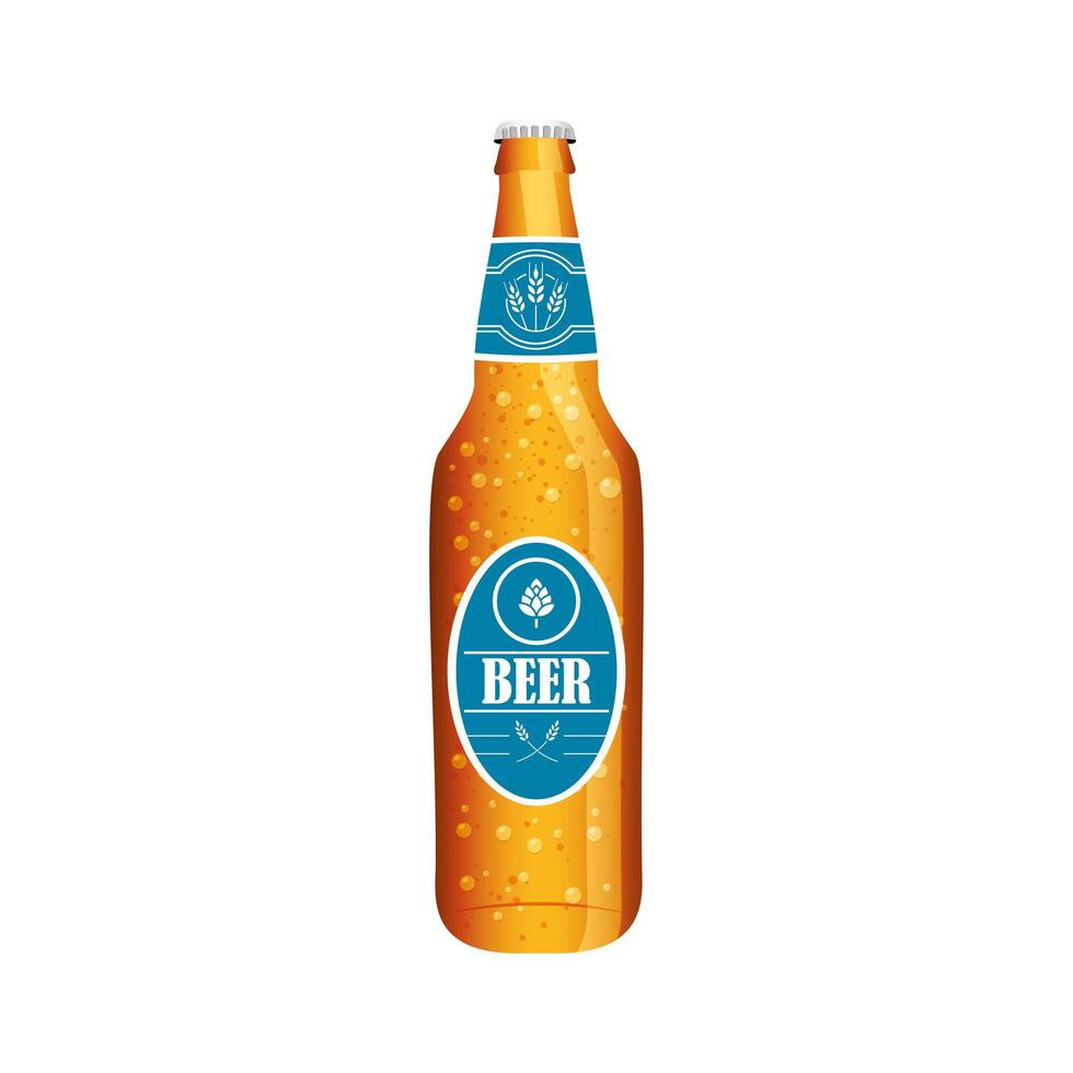 diseño de vector de botella de cerveza aislada