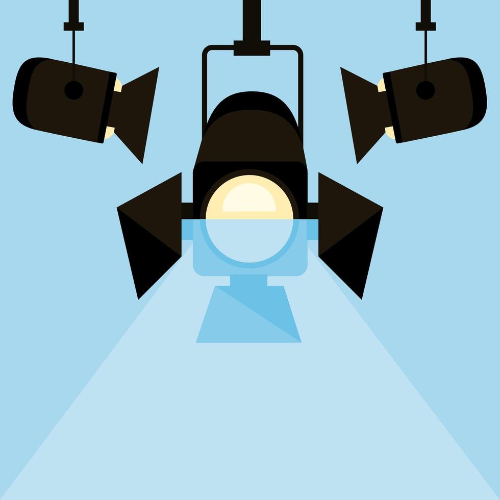 three spotlight devices vector