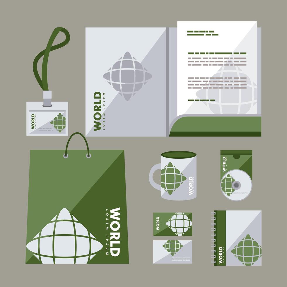 corporate identity symbol set vector