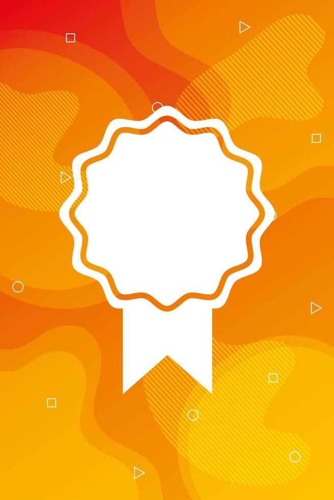 orange vibrant colors background with medal vector