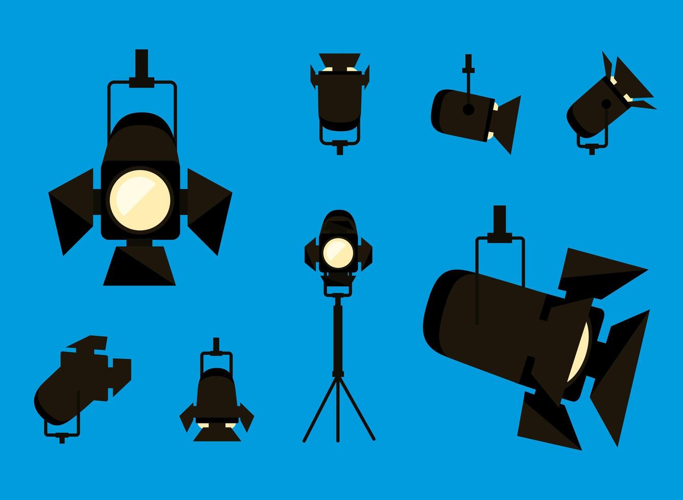 spotlights icon collection vector