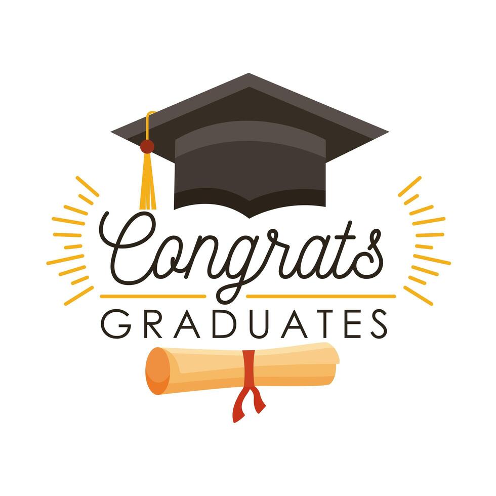 congrats graduates card vector