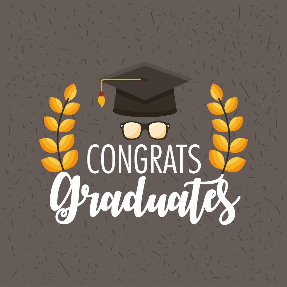 congrats graduates wreath vector