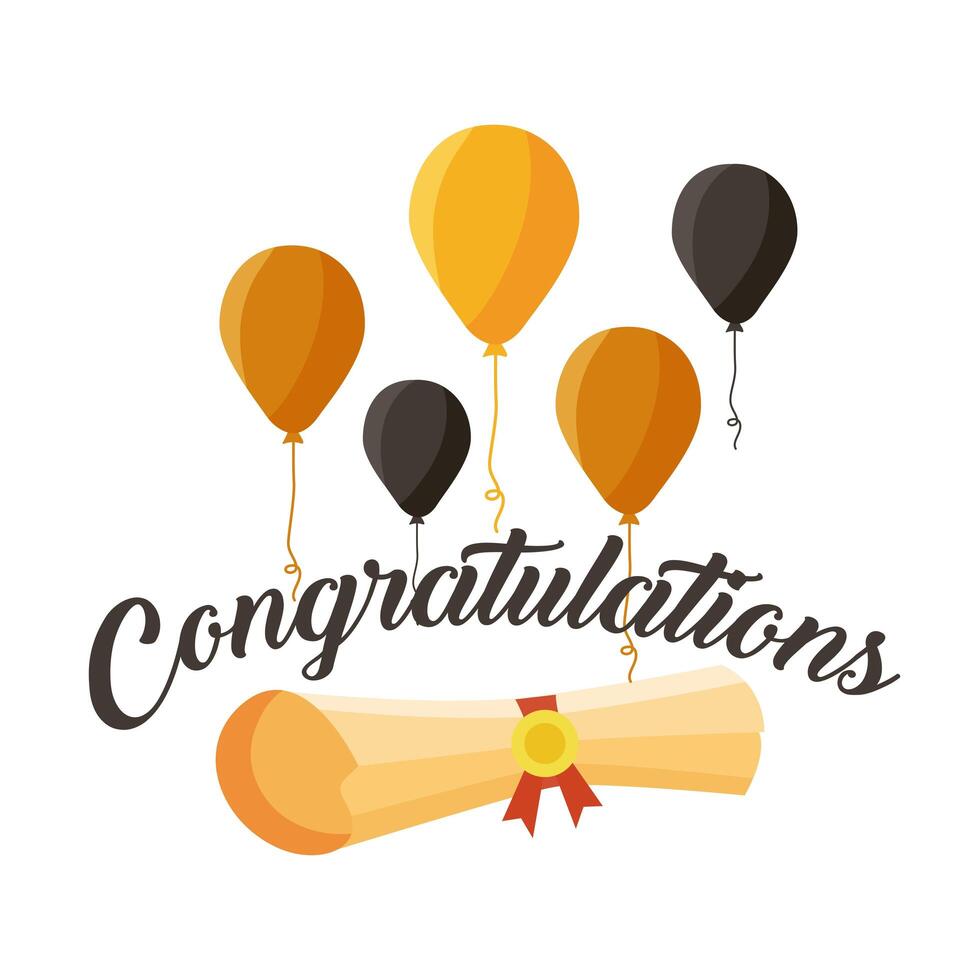 congratulation graduation card vector