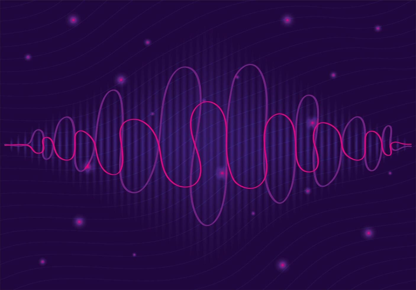 black waves sound purple background vector