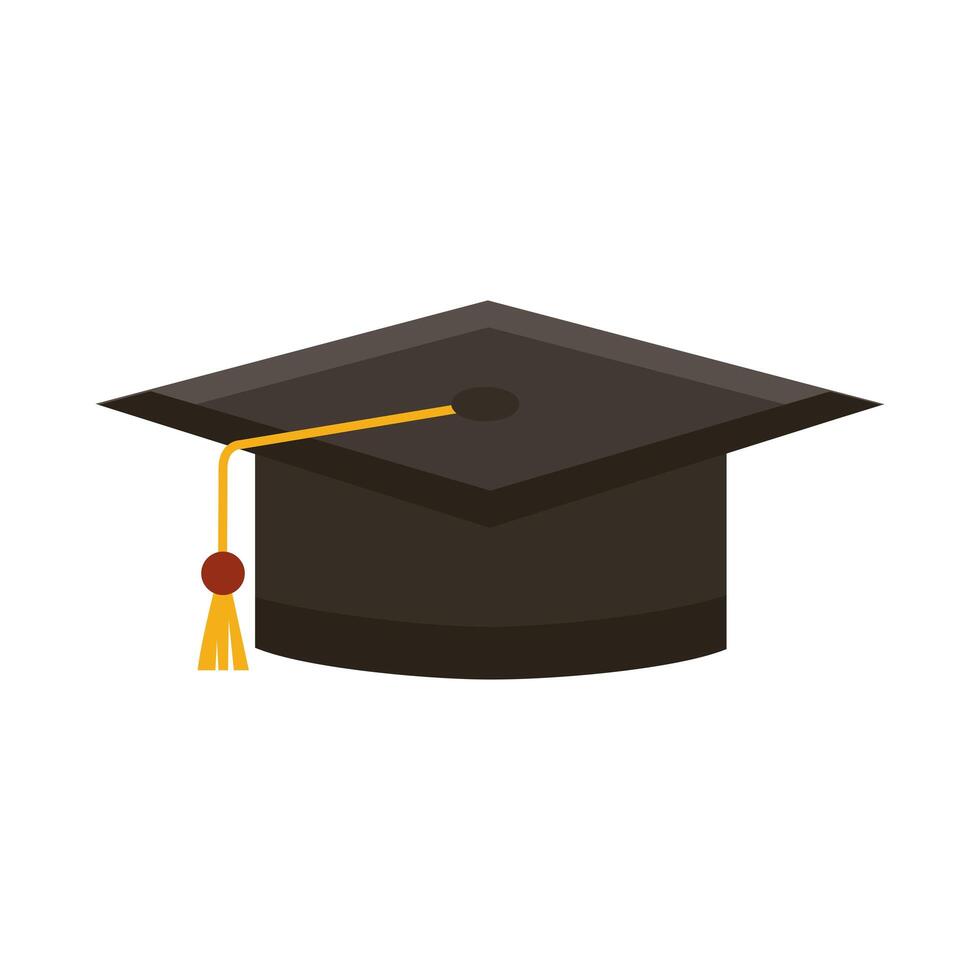 graduation black hat uniform vector