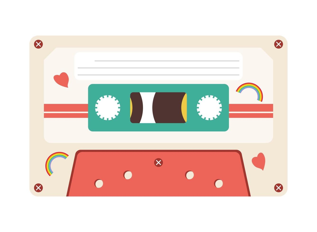 diseño de vector aislado cassette retro