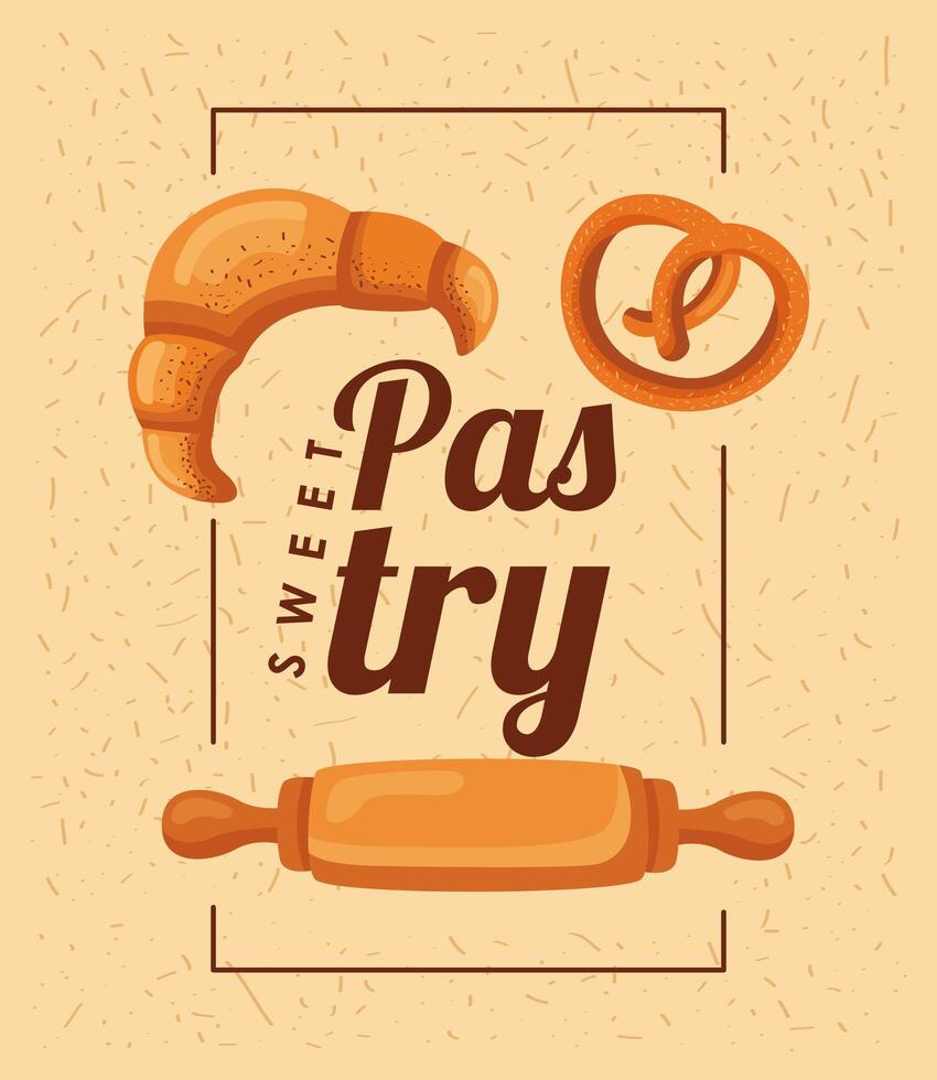 sweet pastry card vector