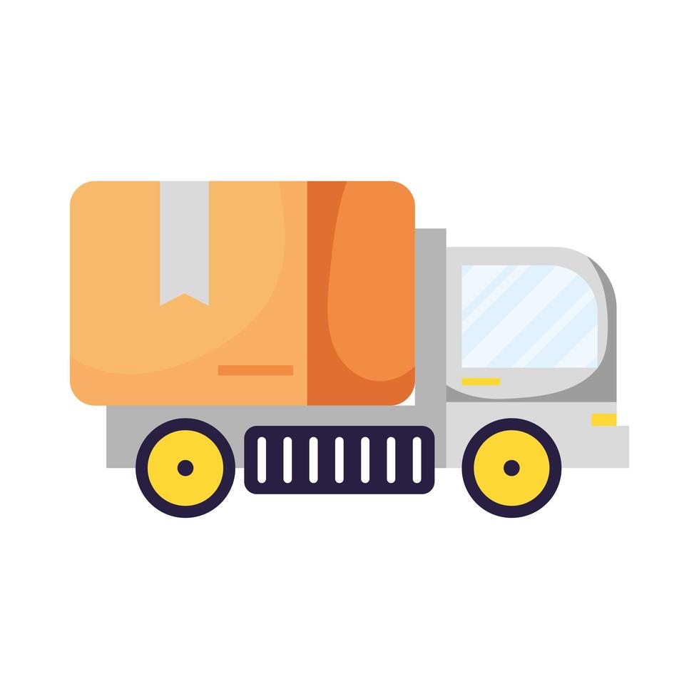 Servicio de entrega de camiones icono aislado vector