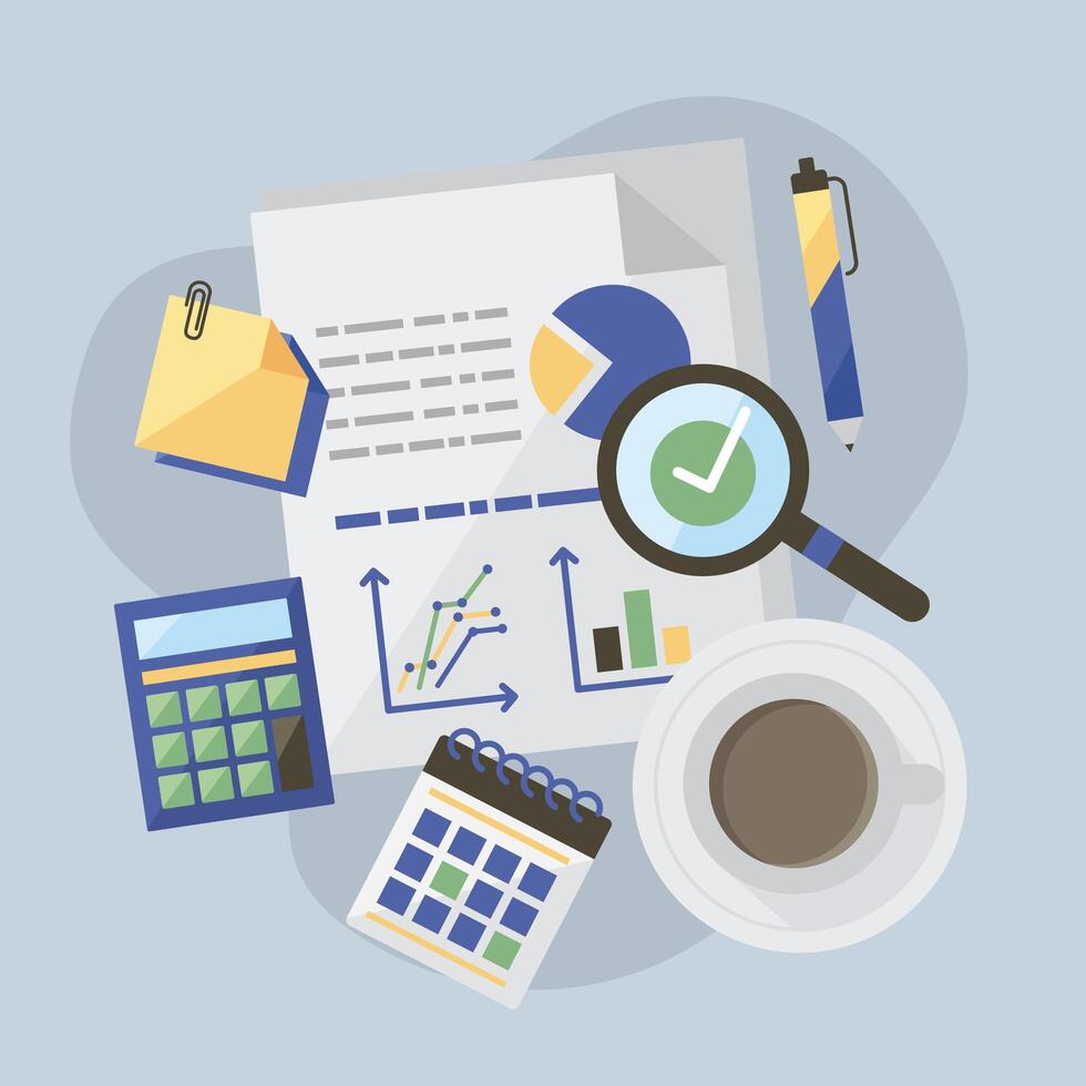 audit icon collection vector