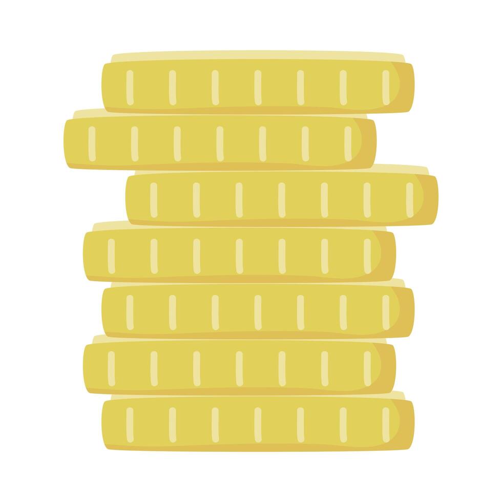 coins money dollars isolated icon vector
