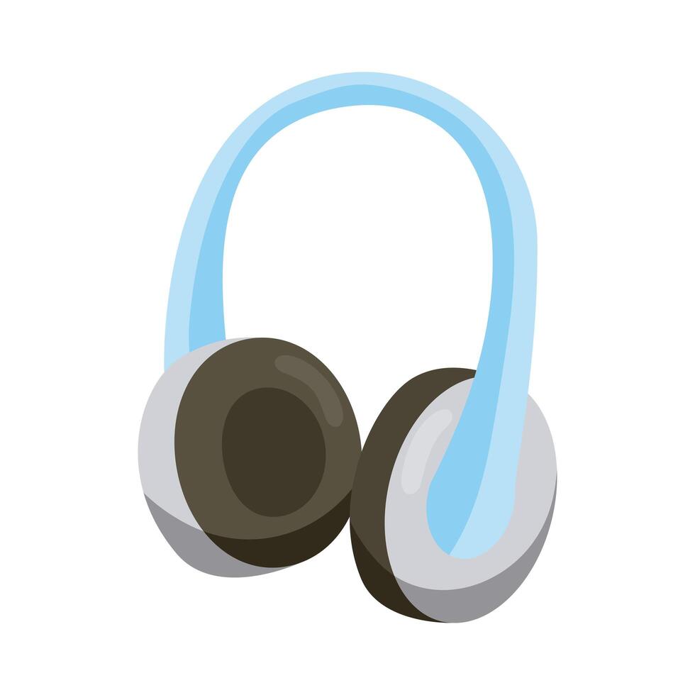 headphone blue device vector