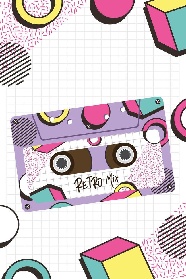 diseño de vector de cassette de mezcla retro