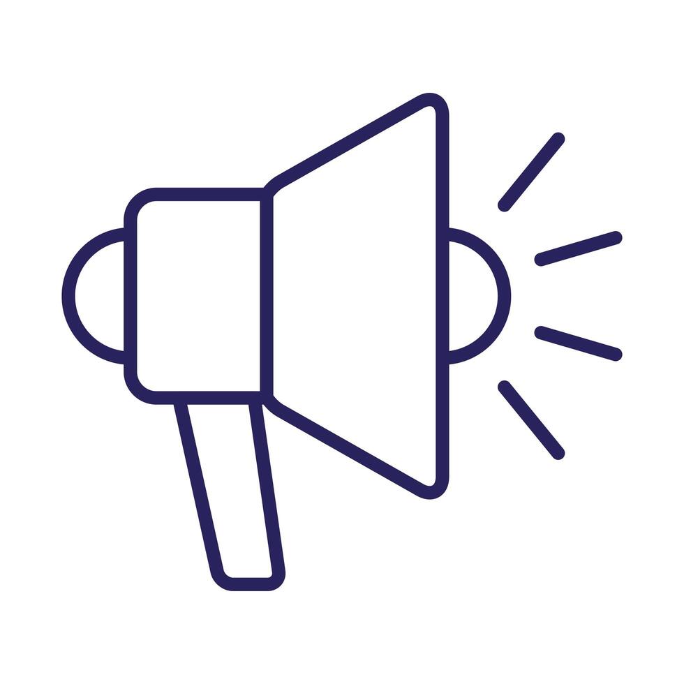 megaphone sound device isolated icon vector