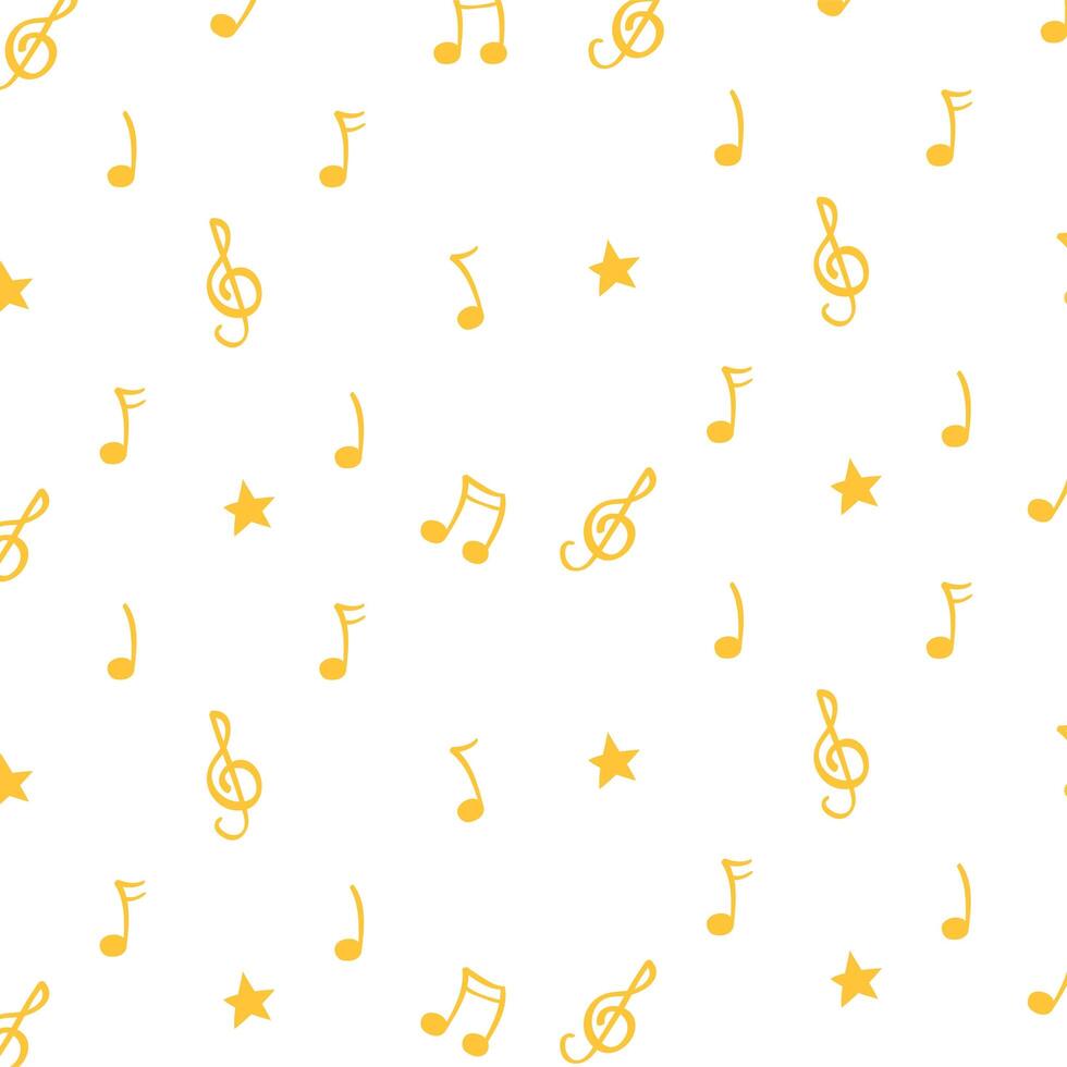 music notes set pattern background vector