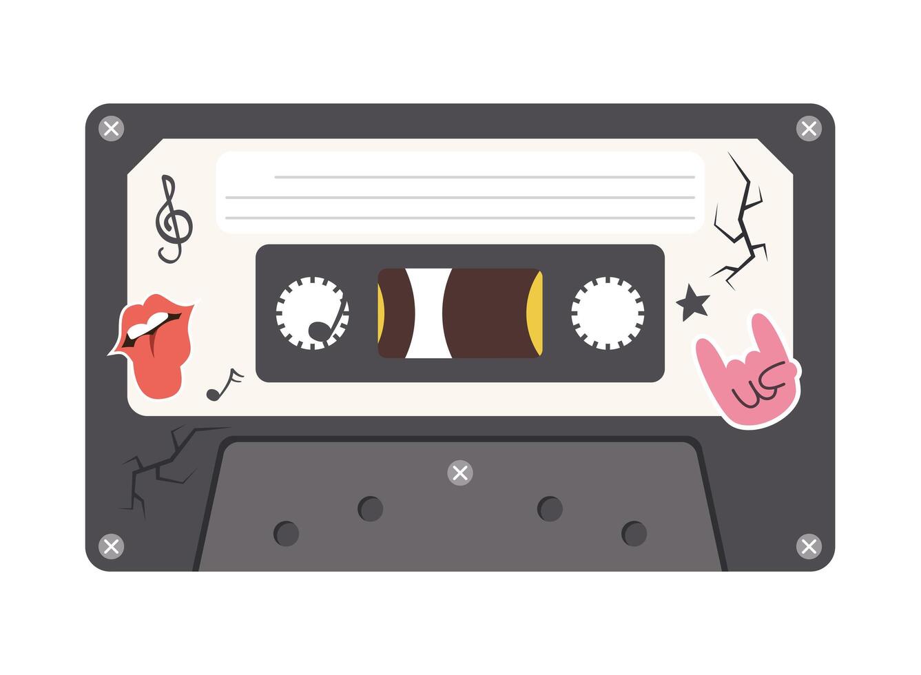 rock retro cassette vector design