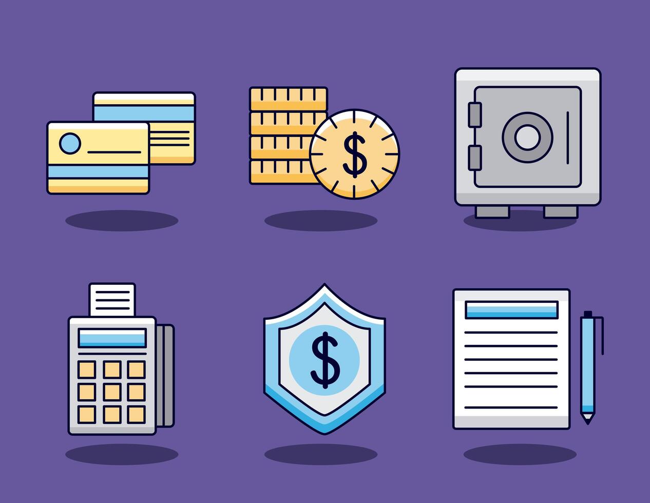 Money icon set vector