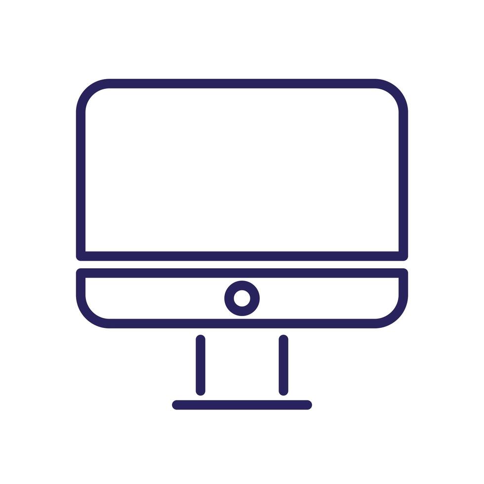 desktop computer monitor isolated icon vector