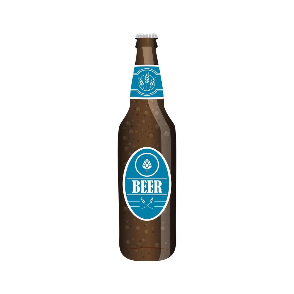 Diseño de vector de botella de cerveza negra aislada