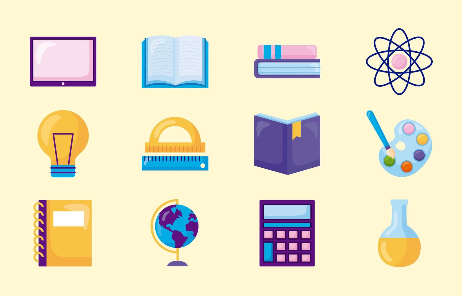 school icon set vector