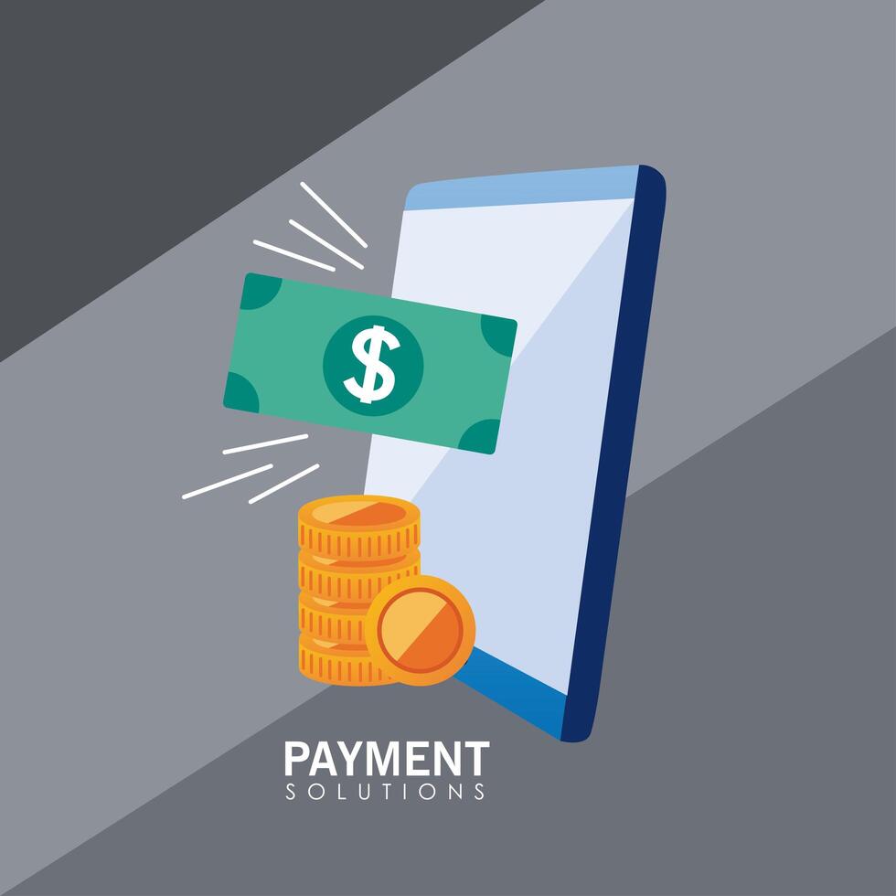 tablet with payment solutions vector