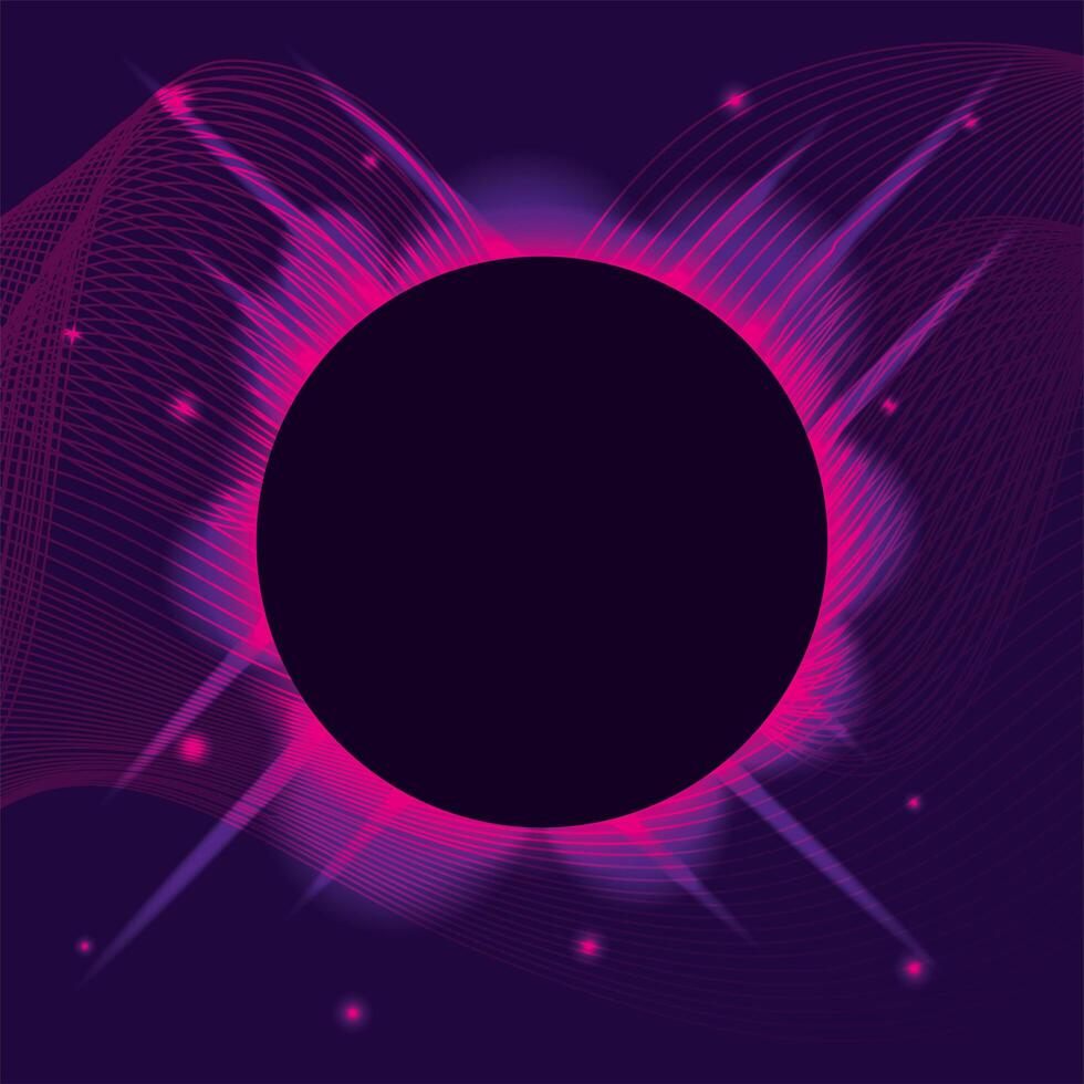 black waves sound purple background vector