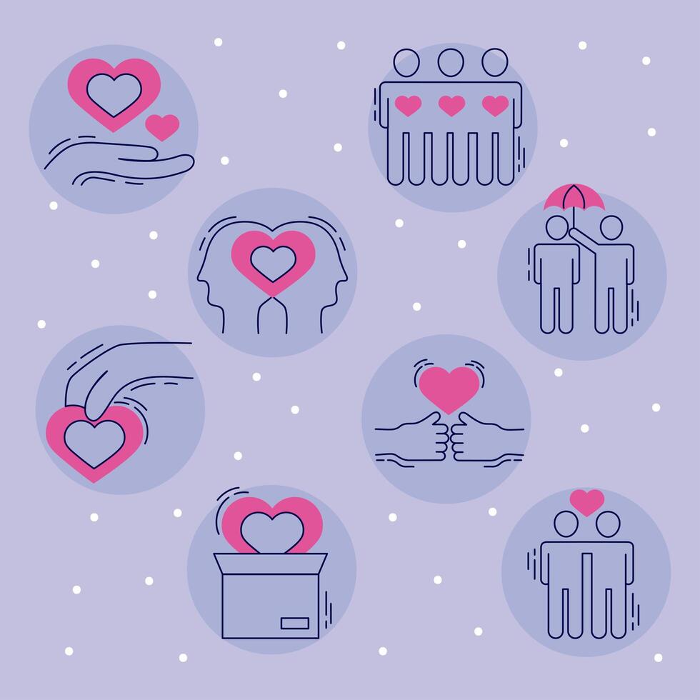 care symbol collection vector