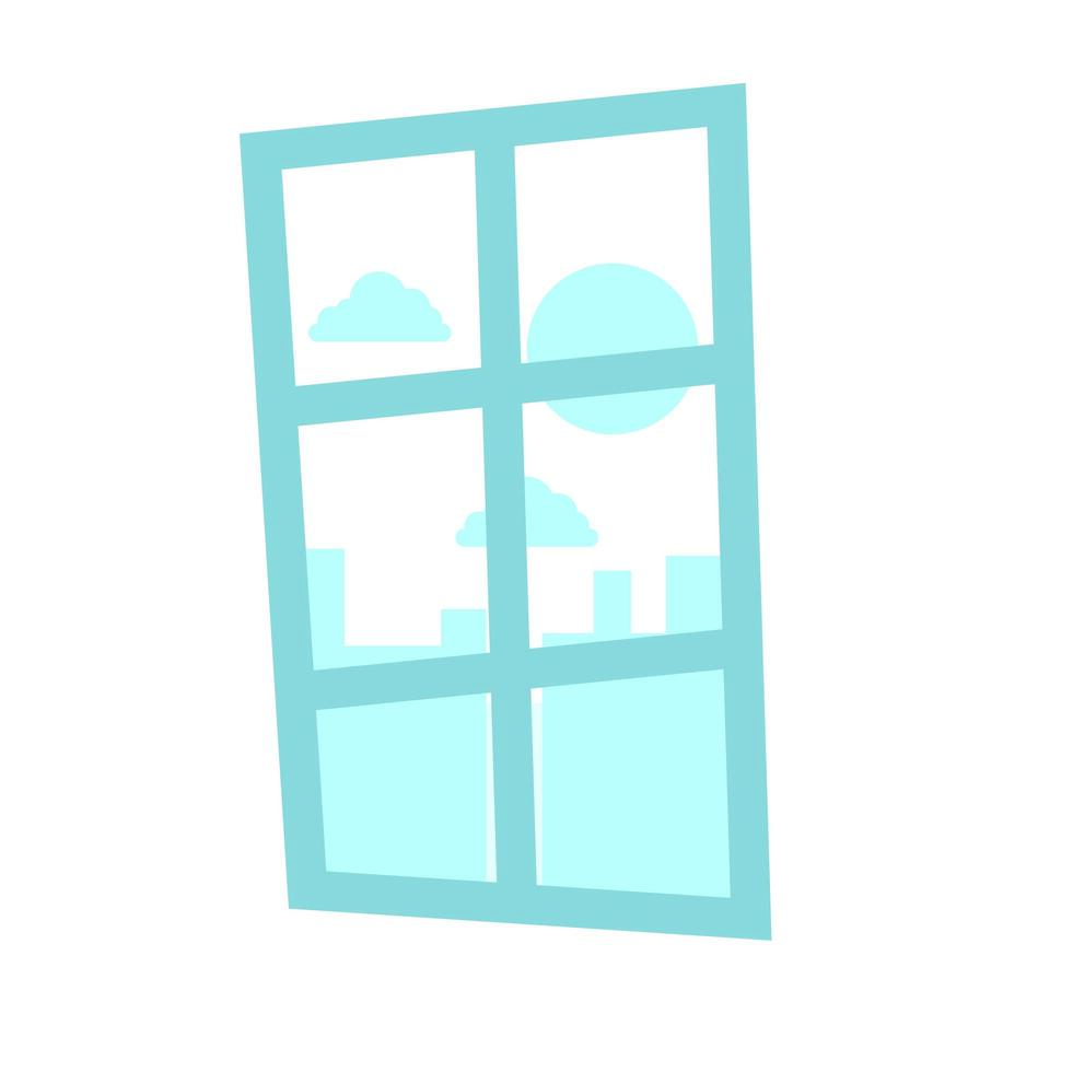 ventana casa escena icono aislado vector