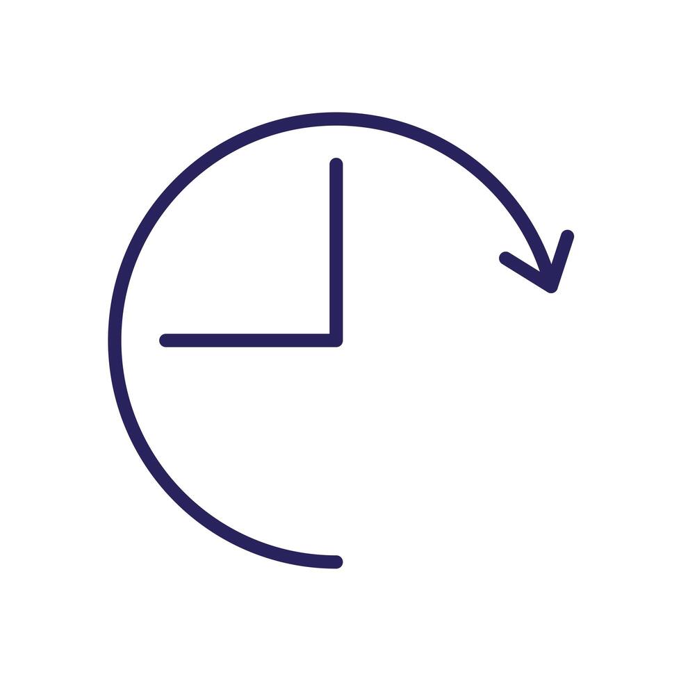 time clock with arrow around vector