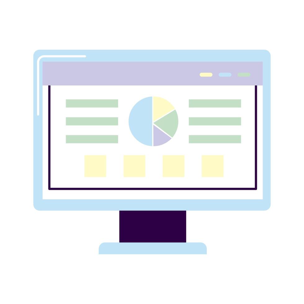 pie chart with data in computer vector