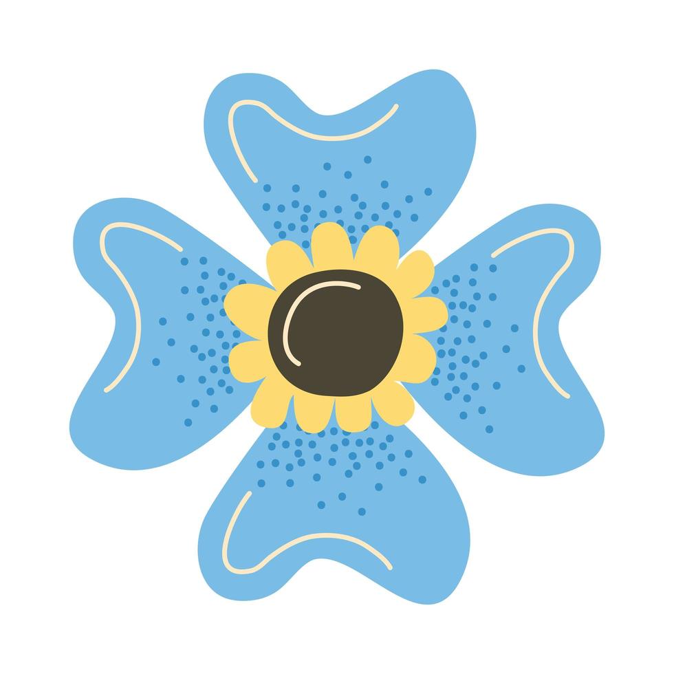 blue flower decoration vector