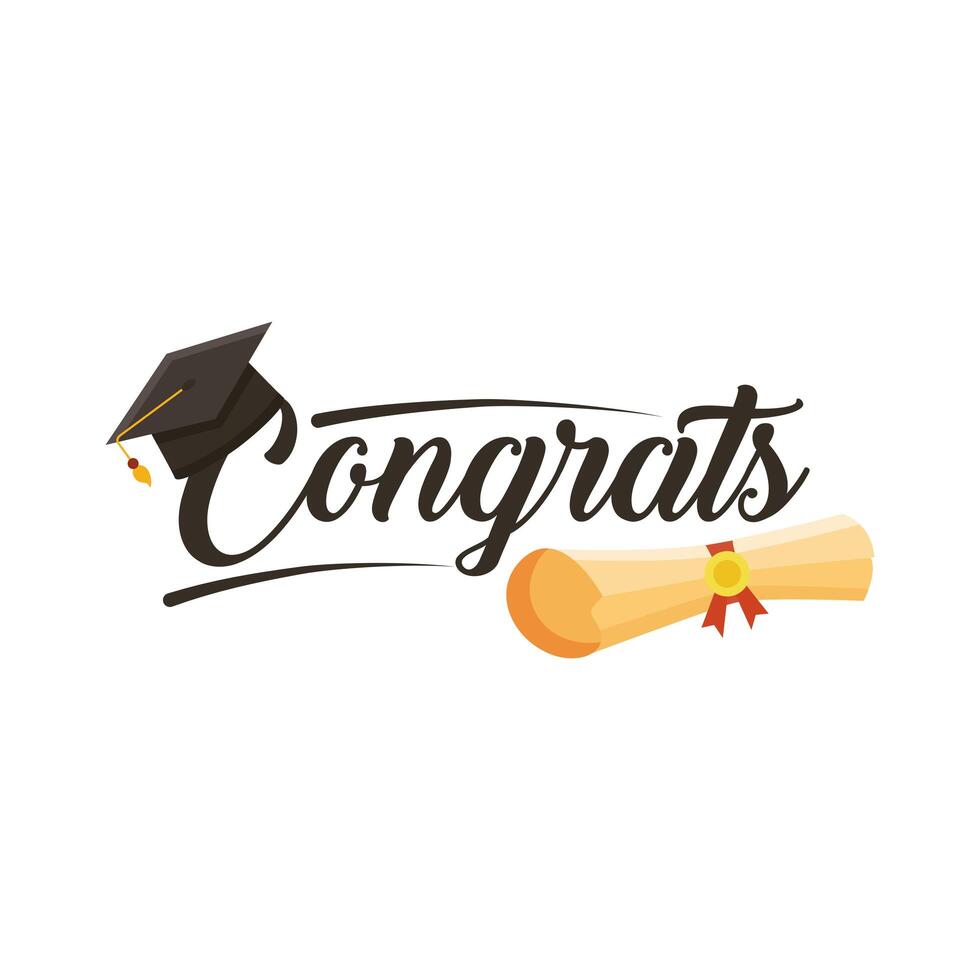 congrats graduation card vector