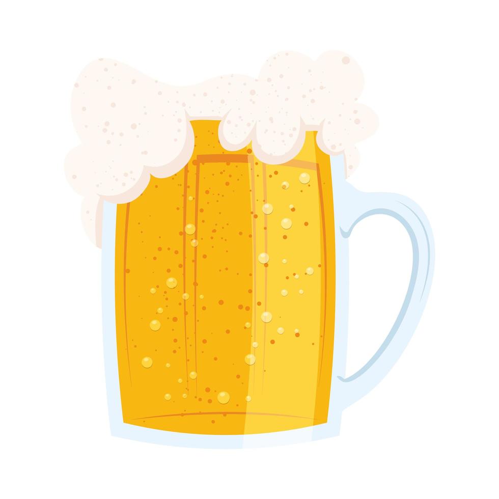 vaso aislado de diseño vectorial de cerveza vector