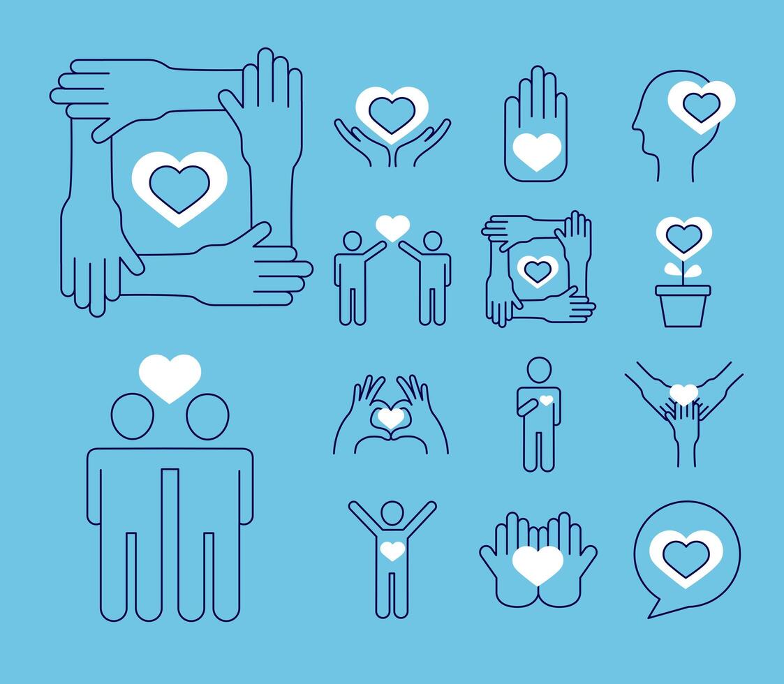 care symbol set vector