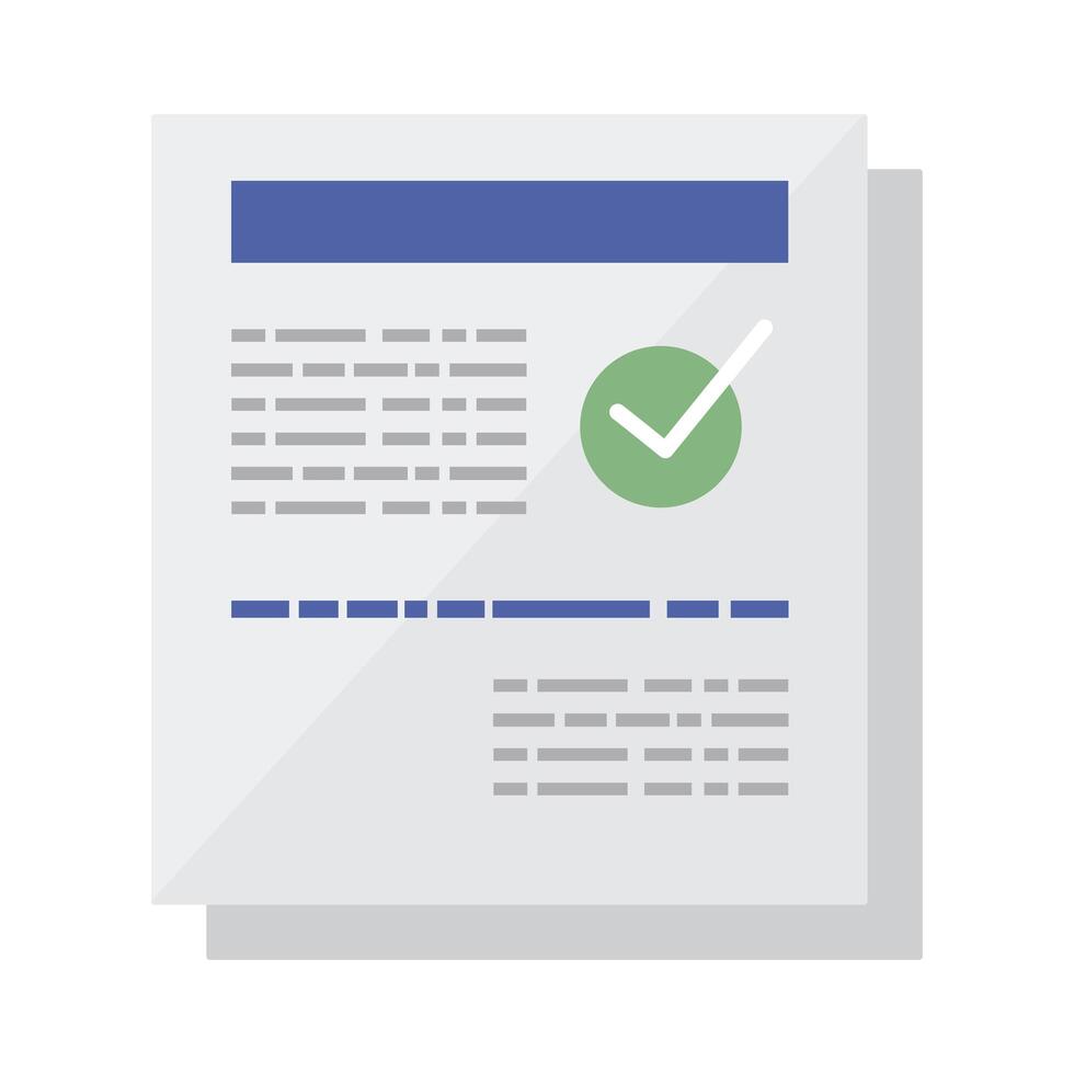 Check mark on document vector