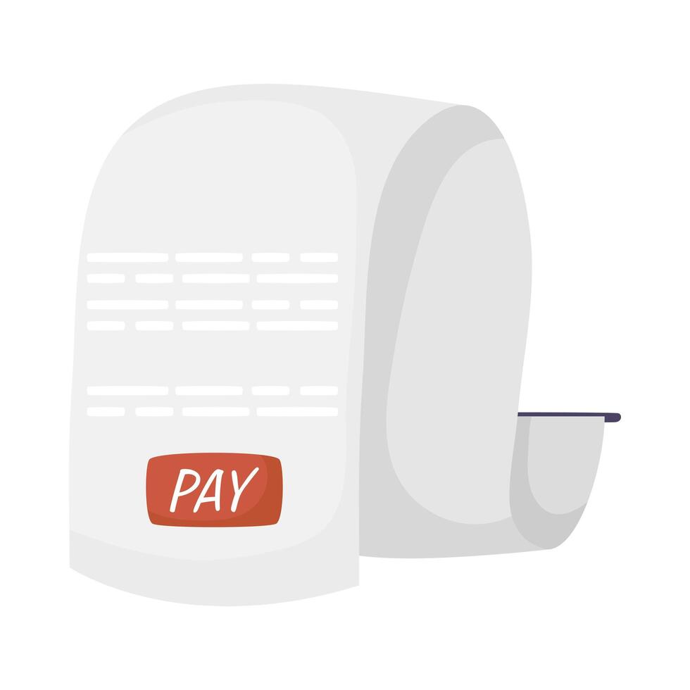 pay receipt paper isolated icon vector