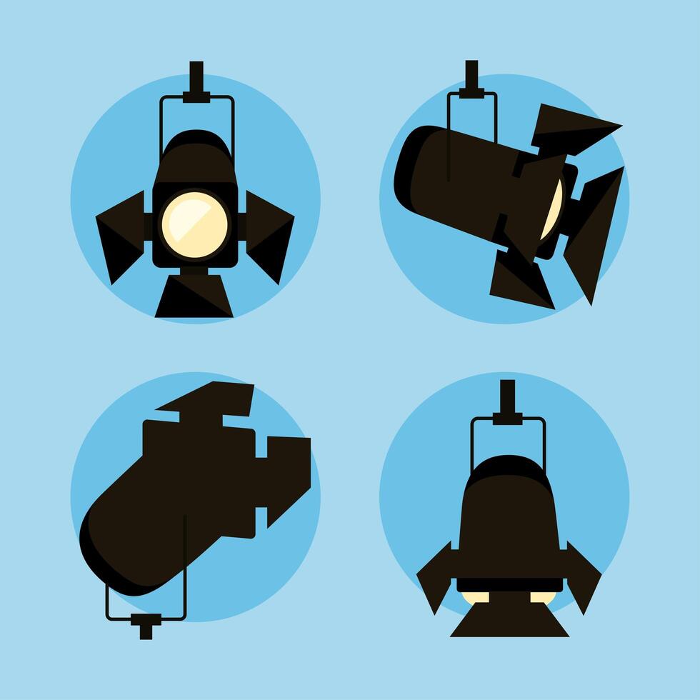 spotlights icon set vector