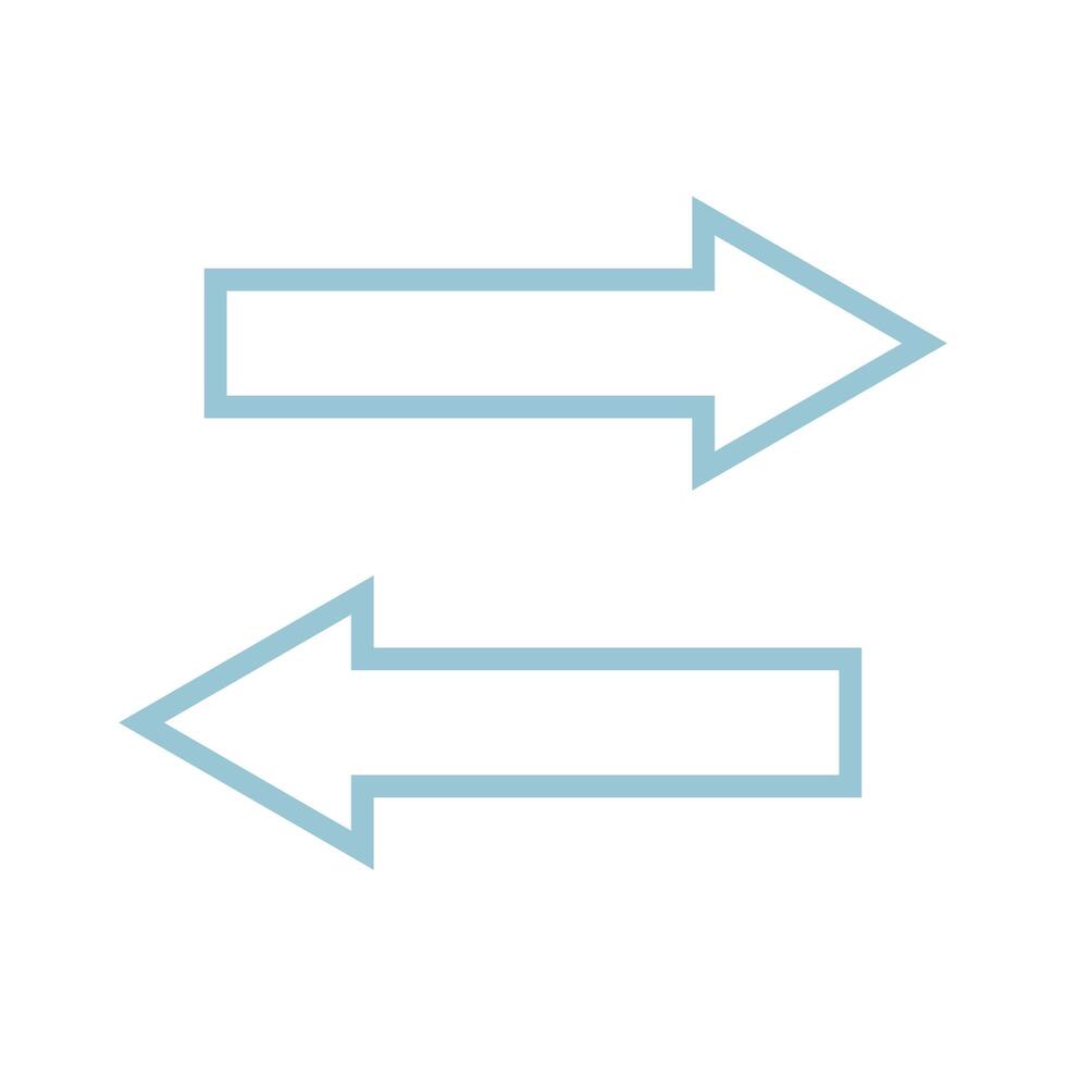 arrows direction line style icon vector