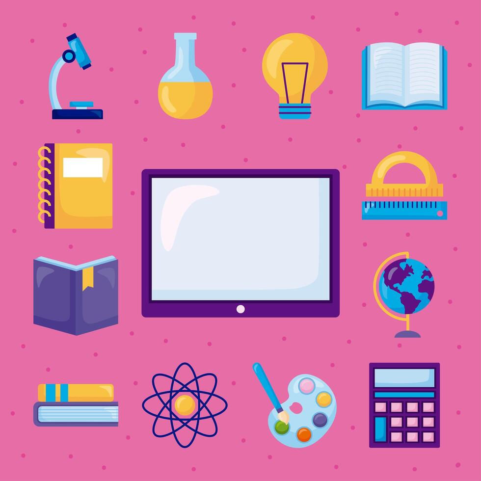 school symbol collection vector