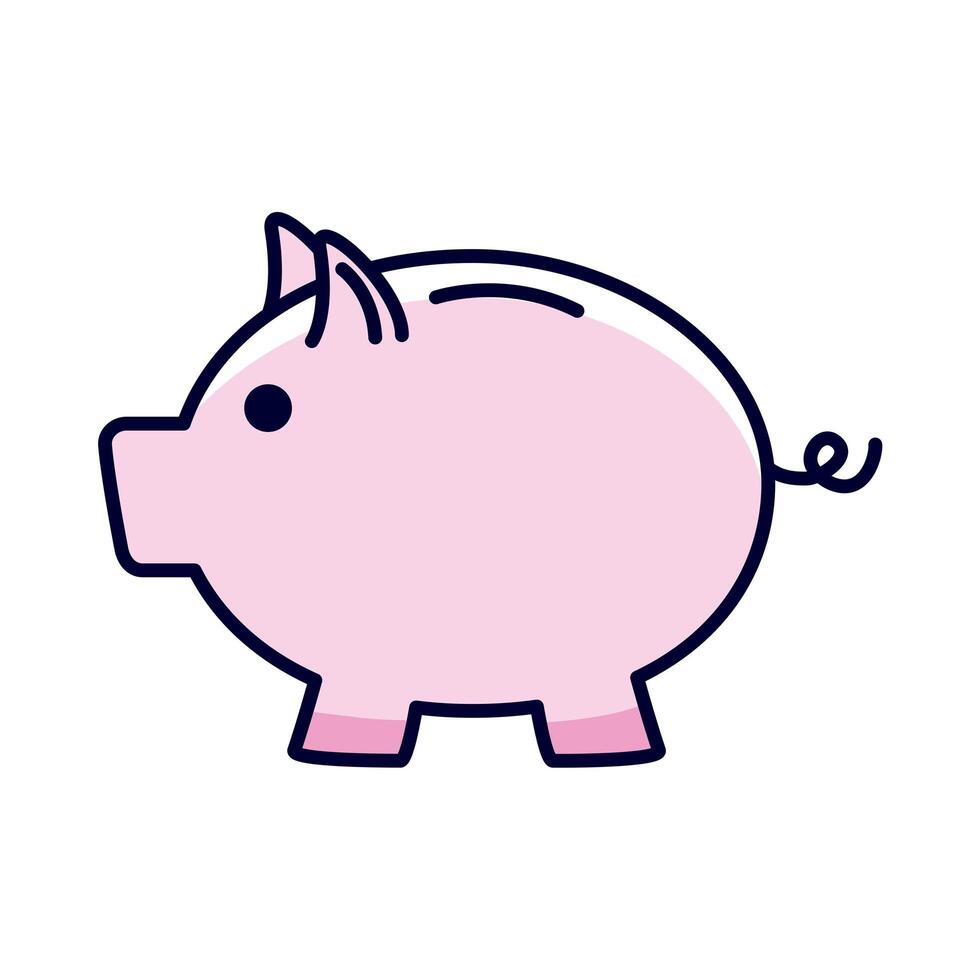 Money piggy icon vector