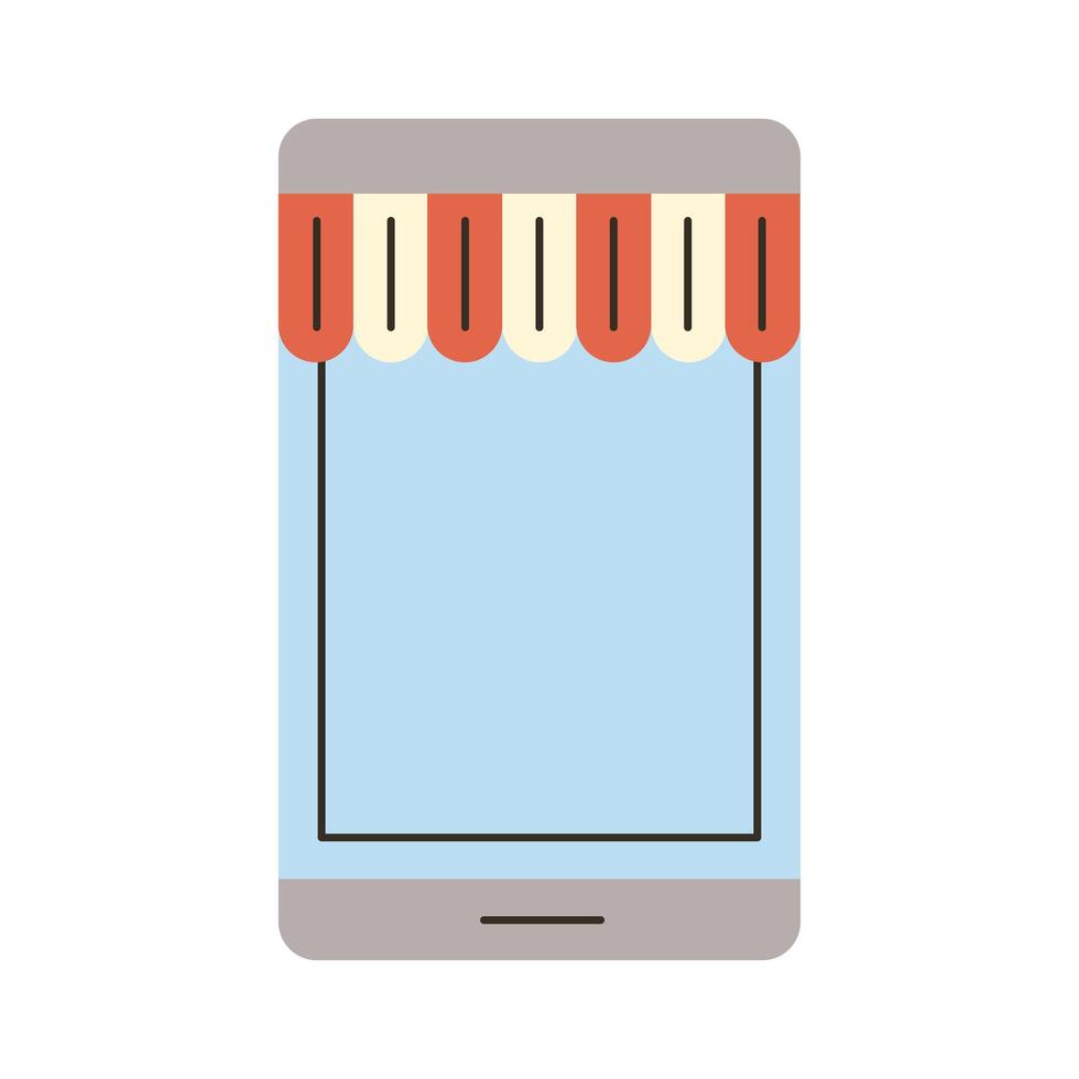 smartphone with parasol vector