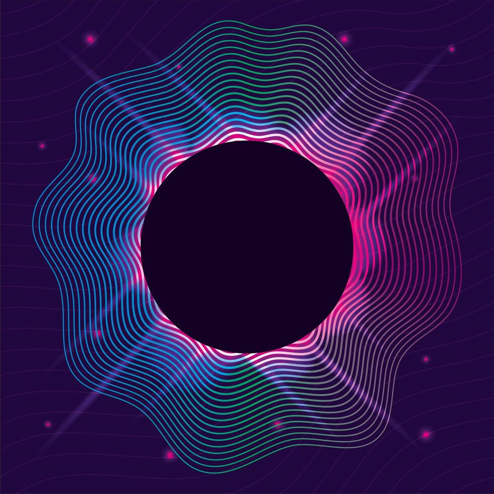 black waves sound purple background vector