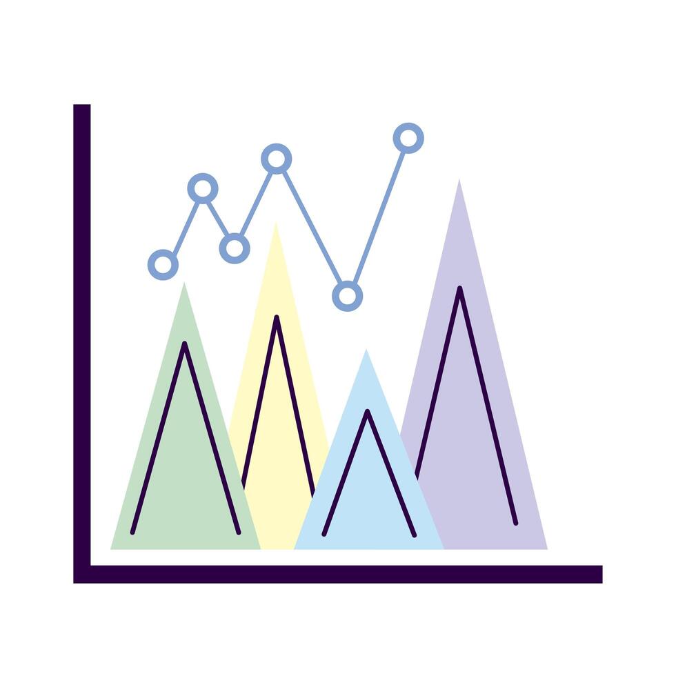 line chart icon vector