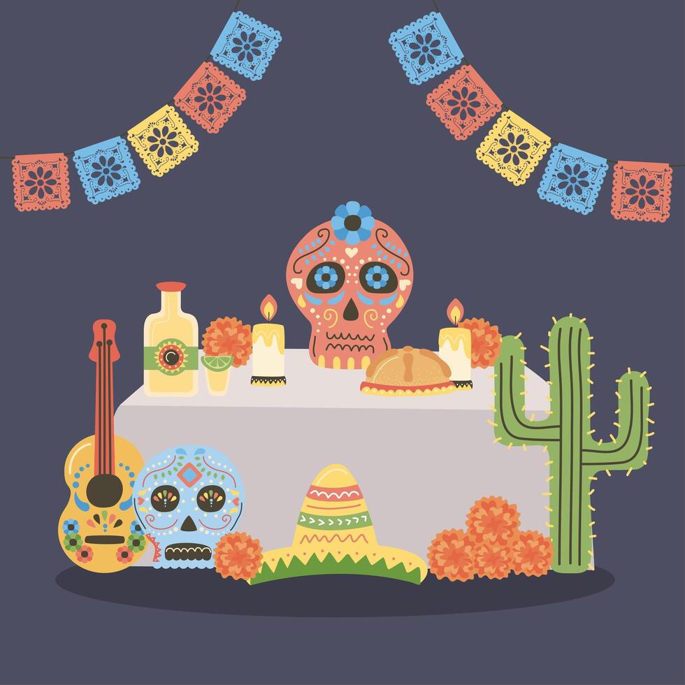 day of dead altar vector