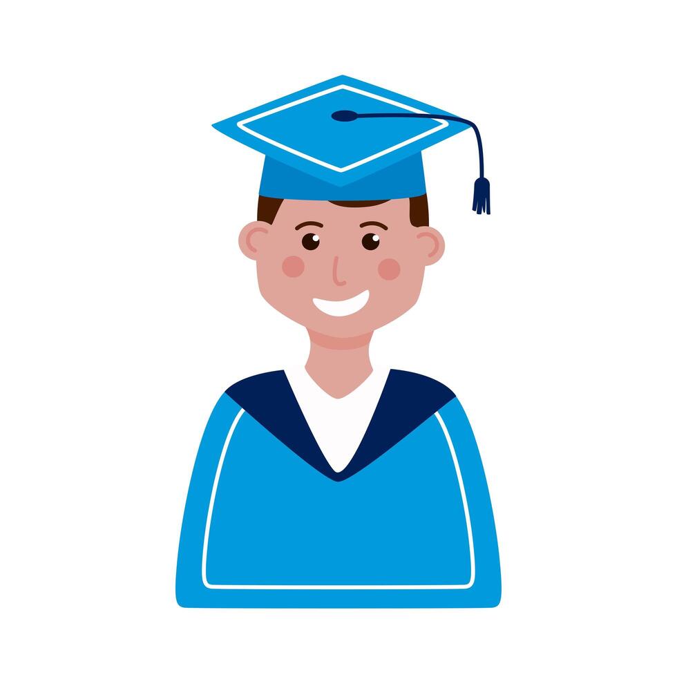 graduated boy with uniform vector