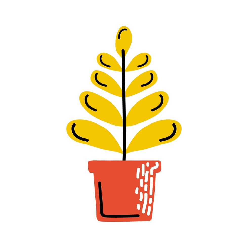 Plant inside pot vector